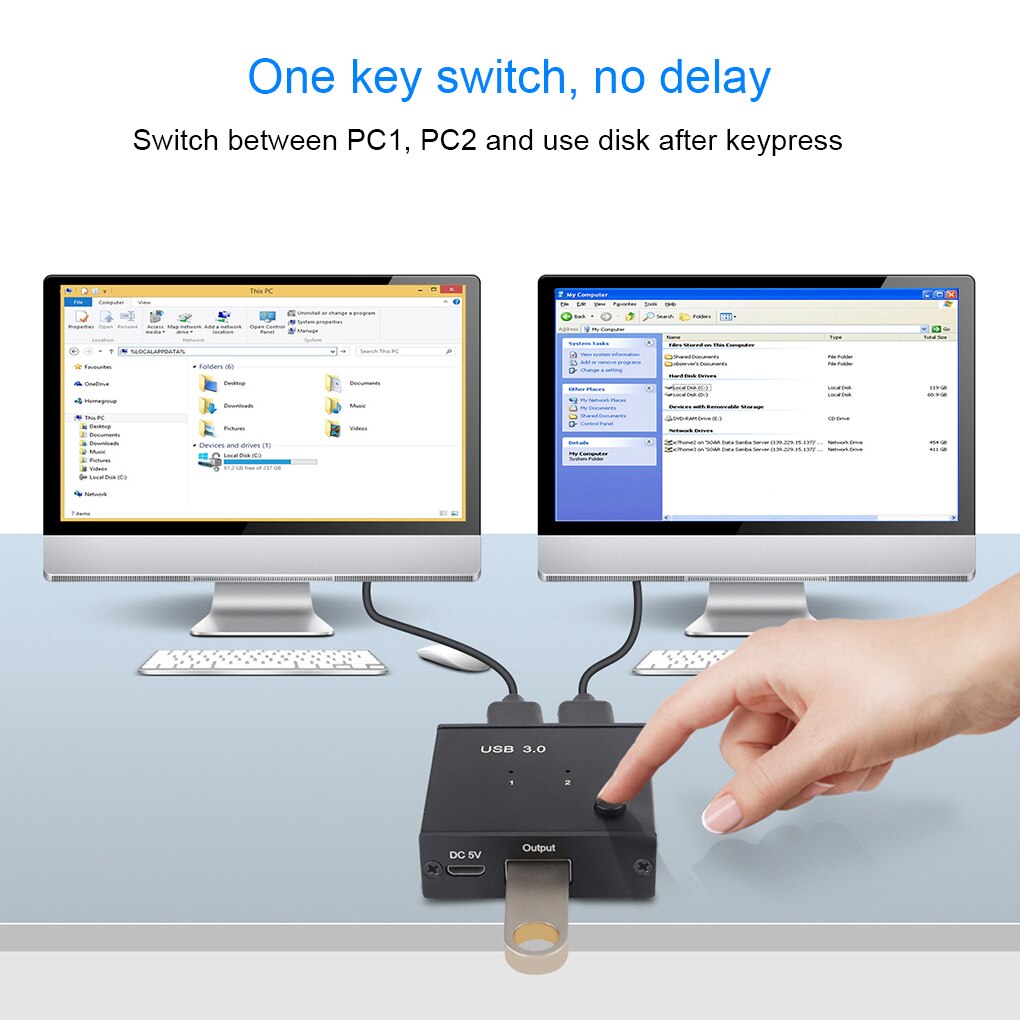 Draagbare Usb Switcher Switch Box Printer Machine Adapter Driver Gratis Computer Converter Splitter Computer Benodigdheden