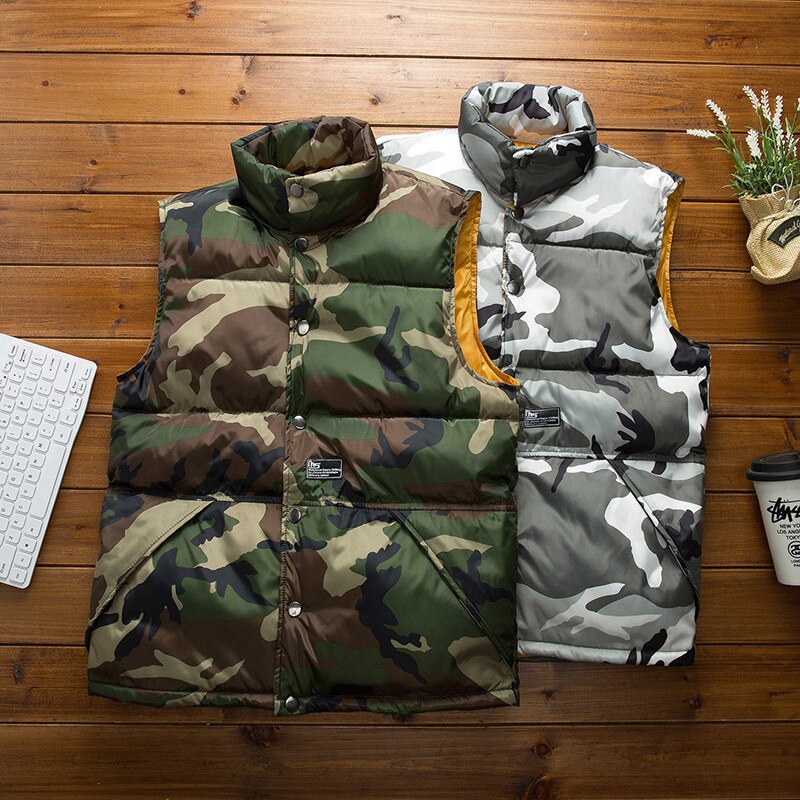 Gilet d'hiver épais sans manches pour hommes, , 4XL, décontracté