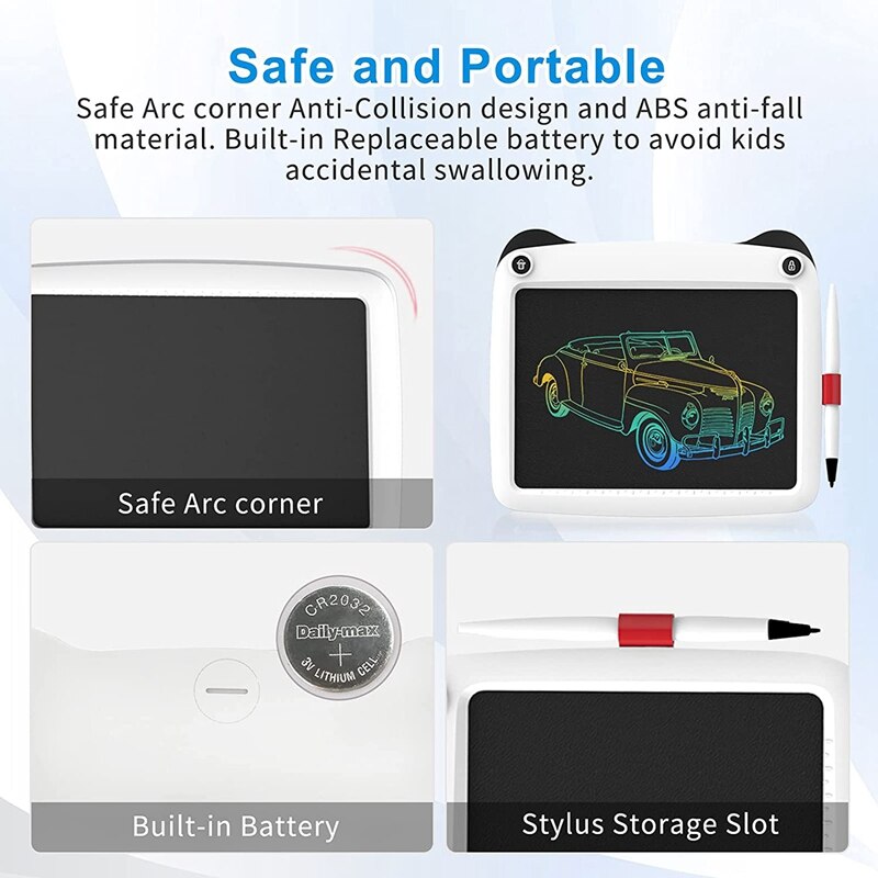 9-Inch Drawing Board Lcd Writing Board Erasable and Reusable Notepad Graffiti Board Color Screen Children&#39;s