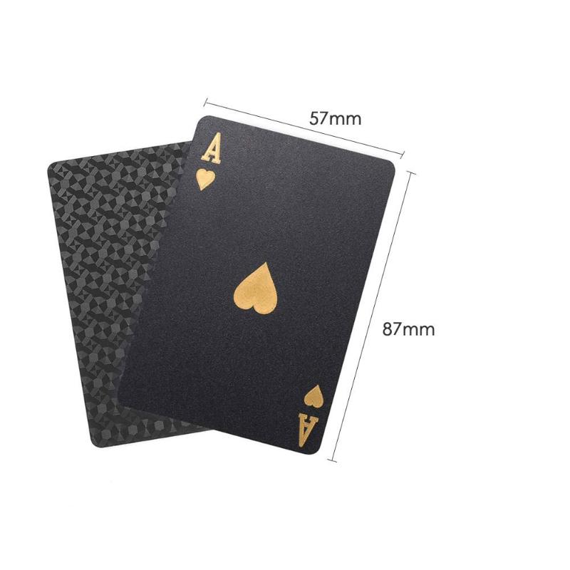 Goldene Spielkarten Set Wasserdichte Kunststoff PVC Schwarz Farbe Poker Karten Sets Magie Tricks Poker Kreative Box-verpackt 54 blätter/set