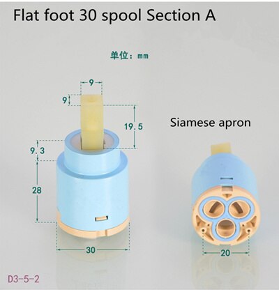 Ceramic Cartridge 35mm / 40mm Valve Kitchen Bathroom Cartridge Valve Mixer Tap Repalce Accessories Rotation Flat Base: 5