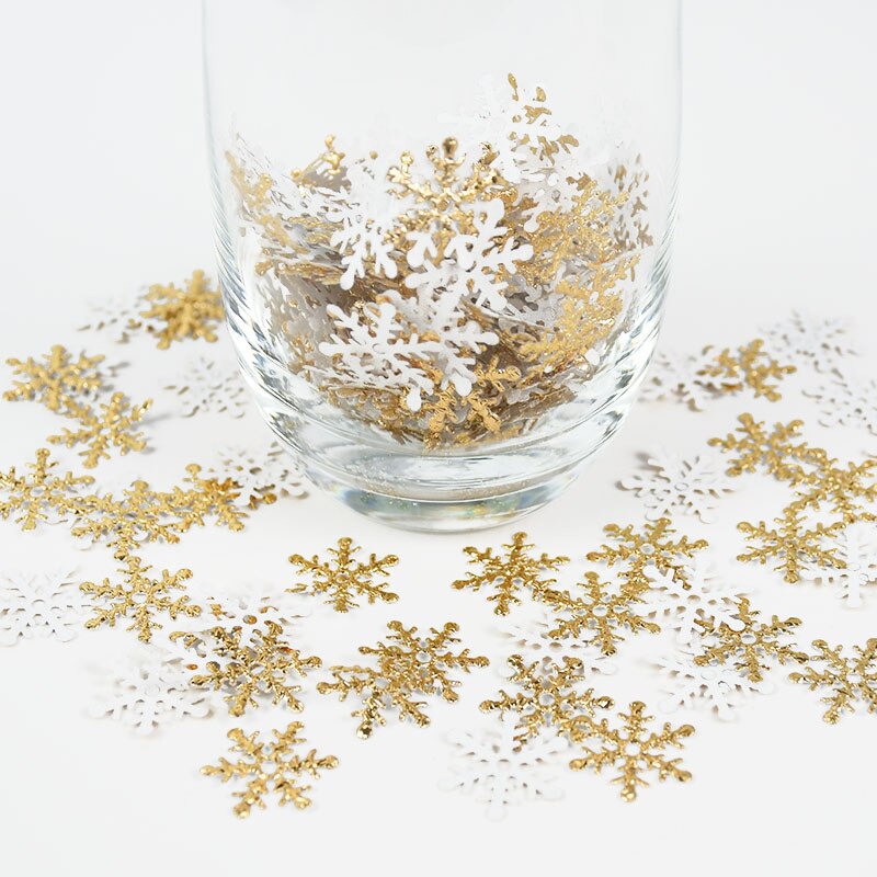 Confeti de copos de nieve artificiales para Decoración de mesa, confeti de Navidad brillante, copos de nieve artificiales, adornos de árbol de Navidad de nieve, para invierno, para boda, 270 Uds.