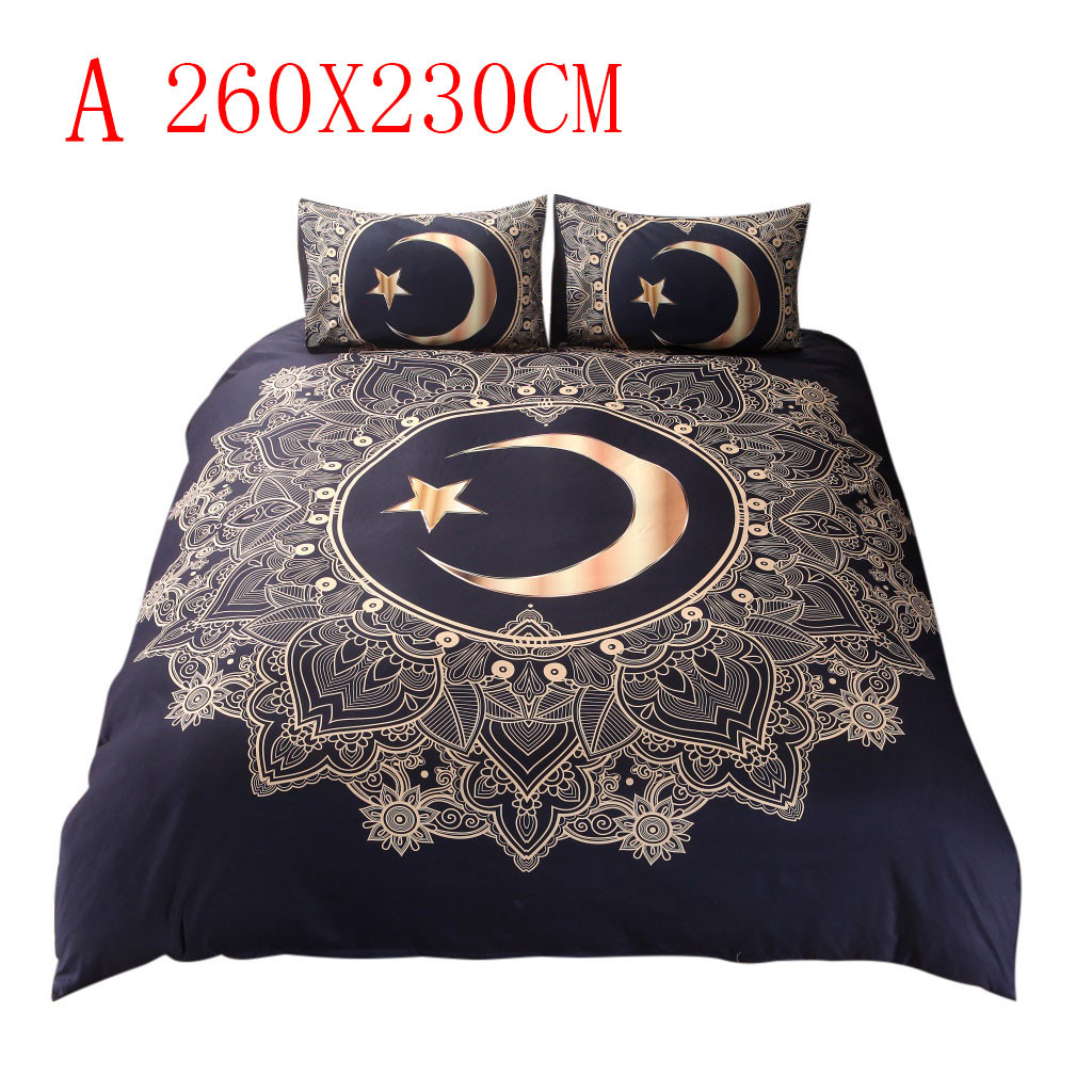 NAI YUE Drei Stück Bettwäsche einstellen Bettbezug Kissenbezüge Mond Stern aufbringen Voller Größe Bettwäsche einstellen Für Sommer Winter Weichen abdeckung #45