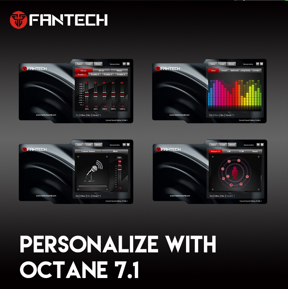 FANTECH – casque de jeu HG23, écouteurs 7.1 son stéréo, Microphone USB respirant, lumière rvb, pour PC portable