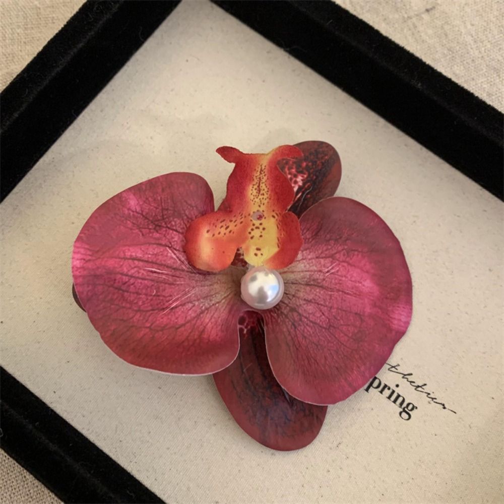 Accesorios para el cabello Clip para el cabello de flores, adorno para el cabello, horquilla de Orquídea rosa, pasadores laterales, tocado, pasadores bohemios: Oro