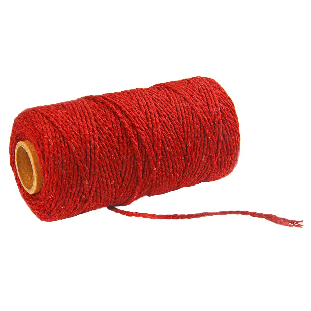 Coloré torsadé coton corde couture ornement cordon ménage mère pour bricolage artisanat tenture murale décor à la maison coton corde: Wine Red