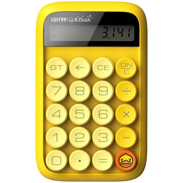 4 Colors Lofree Calculator Vintage Decompressed Detachable Keycap Intelligent Shutdown Portable Mini Student Office Calculation: Yellow