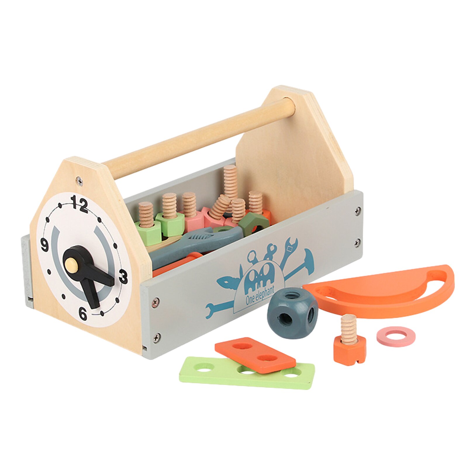 Kids Wooden Screw Assembly Toy Baby Hands-on Multi-Function Repair Nut Combination Disassembly Tool Box Children Educational Toy