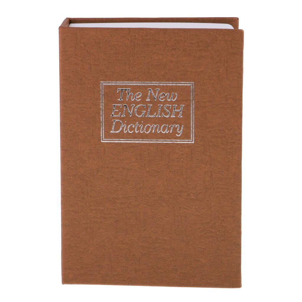 Book Safe with Combination Lock -Home Dictionary Diversion Metal Safe Lock Box: Light Coffee