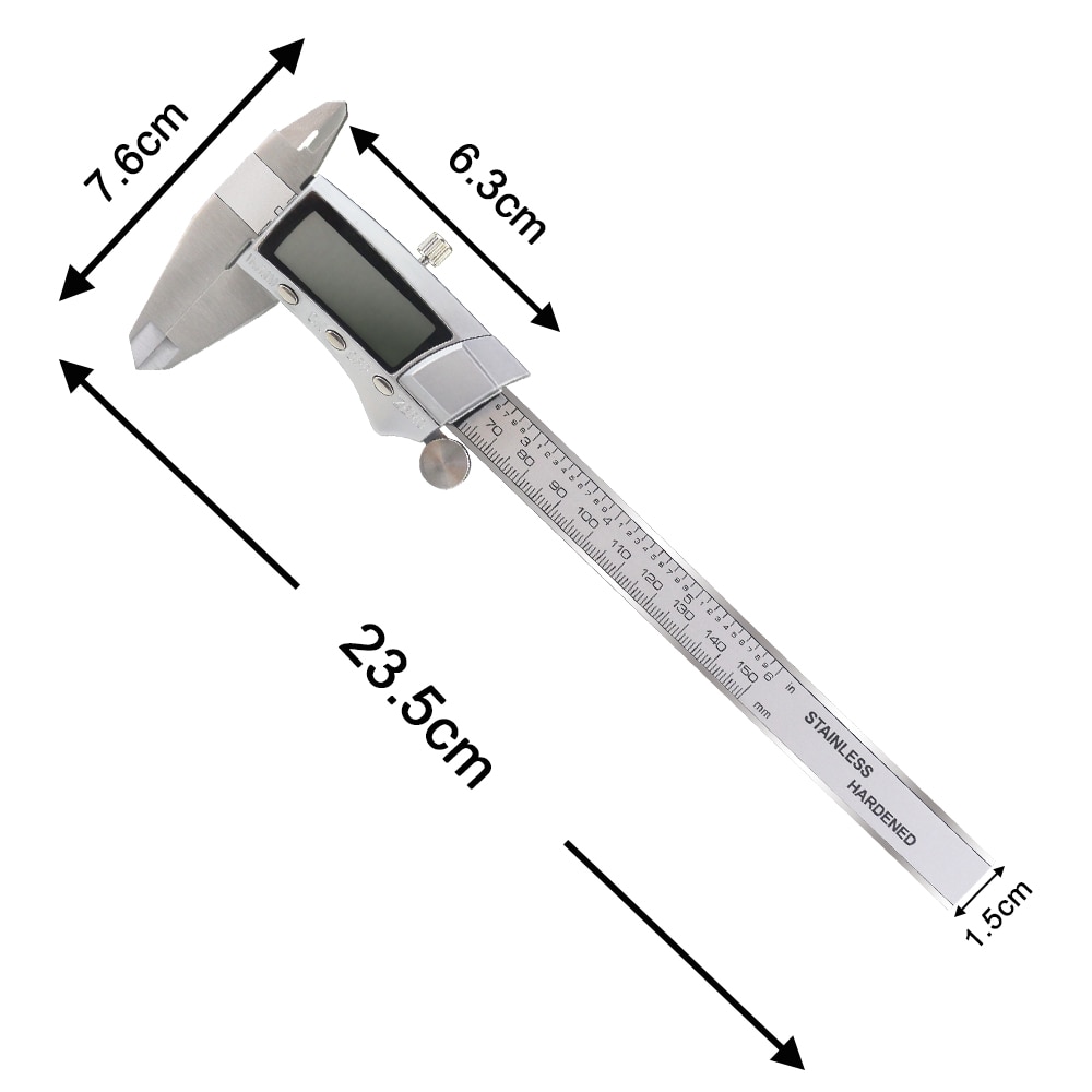 Stainless Steel Digital Caliper LCD Display 150mm Electronic Vernier Calipers Ruler Measuring Tool with Retail Box