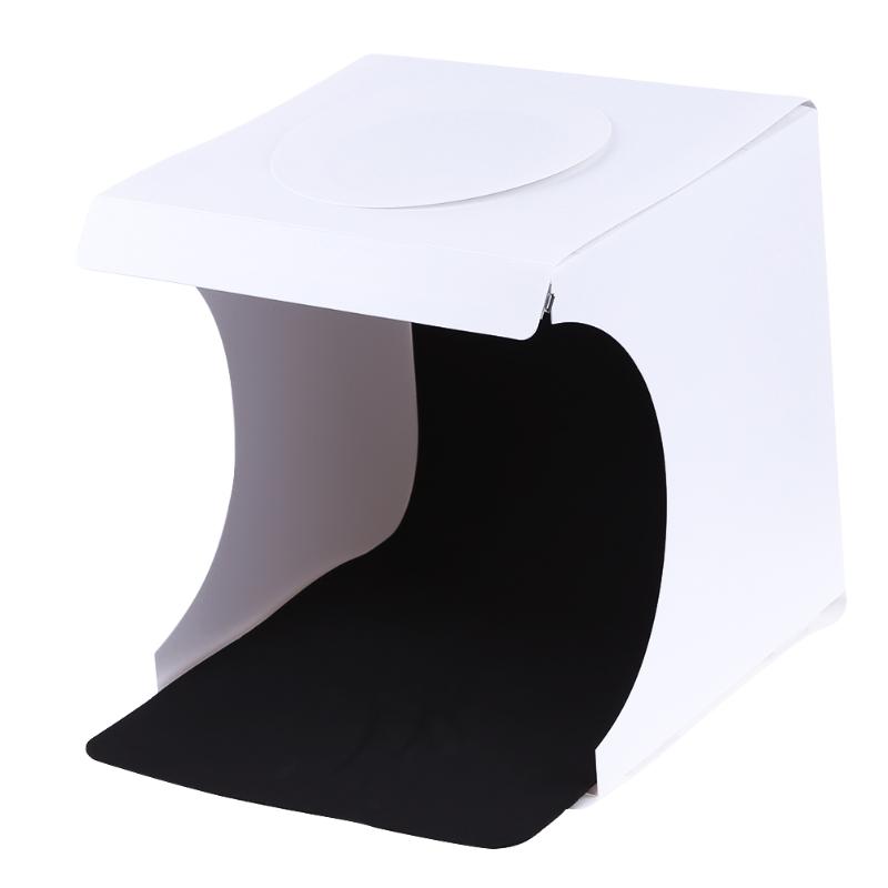Mini-studio foldbart foto softbox lys fotografering boks bordplade skyde telt indbygget led lys 22 x 23 x 24cm soft box