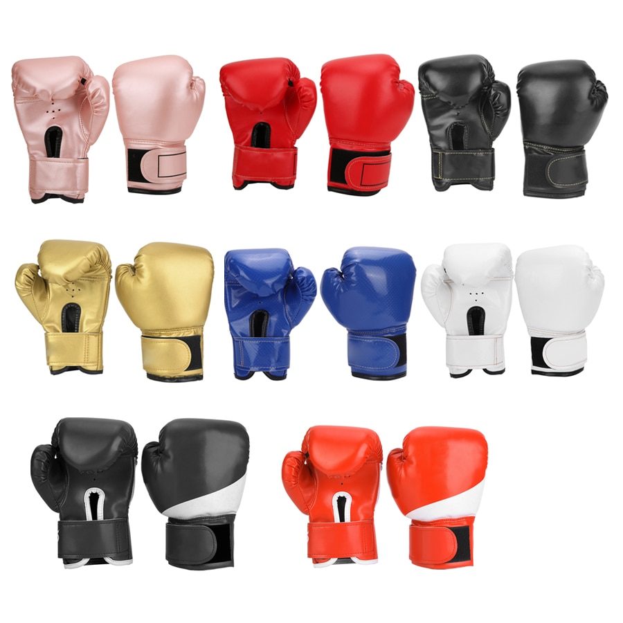 1 Pair Child Boxing Gloves Kids Training Fighting Gloves Muay Thai Sparring Punching Kickboxing Breathable PU Training Gloves