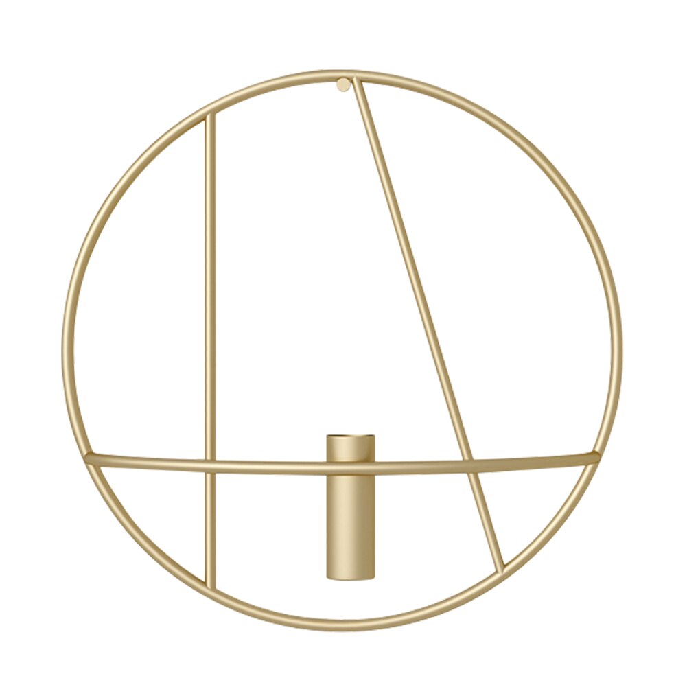 Modern Art 3D Circle Metal Candle Holder Candlestick Wall Hanging Home Bedroom Decor Art Crafts Geometric Golden Candleholder: Type 3