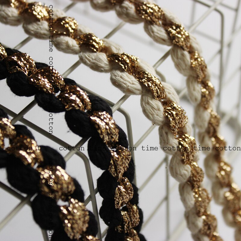 4yards/lot Golden Braid Rope 2cm wide Sewing Accessery Twisted Cords Cotton mixed braided rope 20mm width Craft Decor Ropes