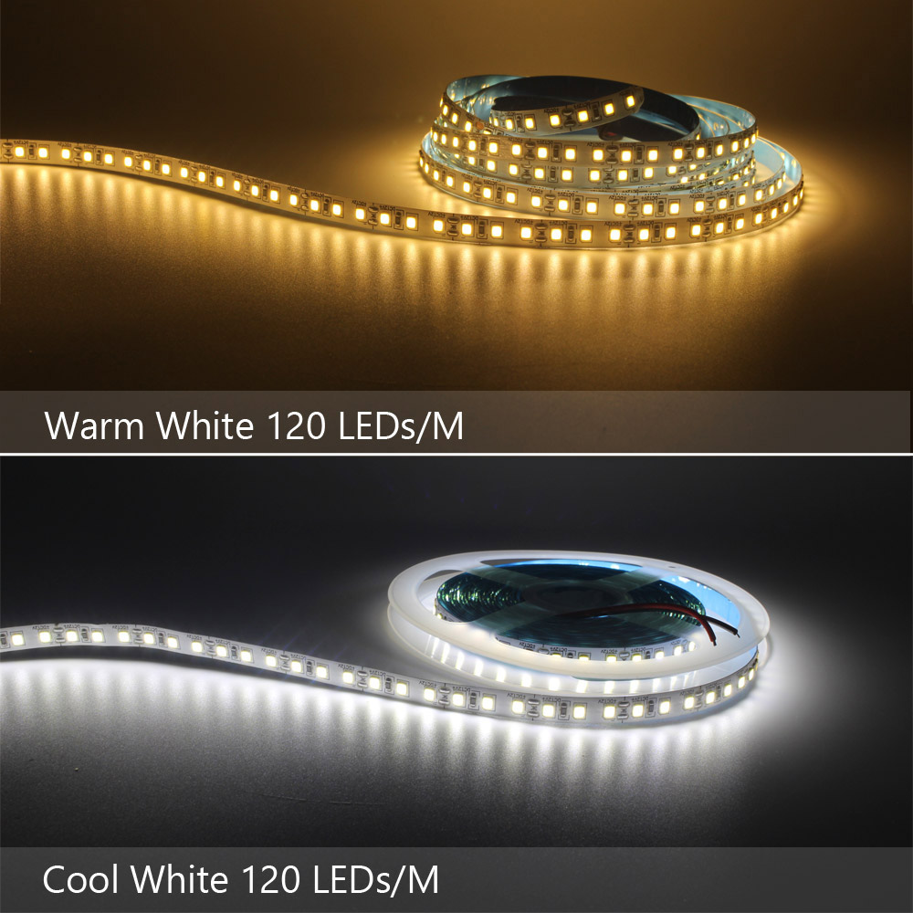 Bande lumineuse LED 12V DC SMD 2835 120LED s/M 1M 2M 3M 4M 5M bande LED Tira blanc 240LED s/M éclairage intérieur Flexible pour la maison