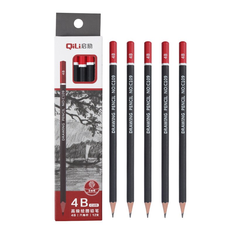 12 pcs/set Sketch Drawing Pencil Set HB 2B 6H 4H 2H 3B 4B 5B 6B 10B 12B 1B Painting Pencils Stationery Supplies