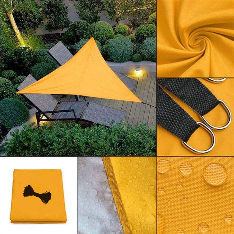 Vandtæt solsejl sejl uv blocker solsejl terrasse ligesidet trekant strikket blokstof pergola carport fortelt 9.8 x 9.8 x 9.8