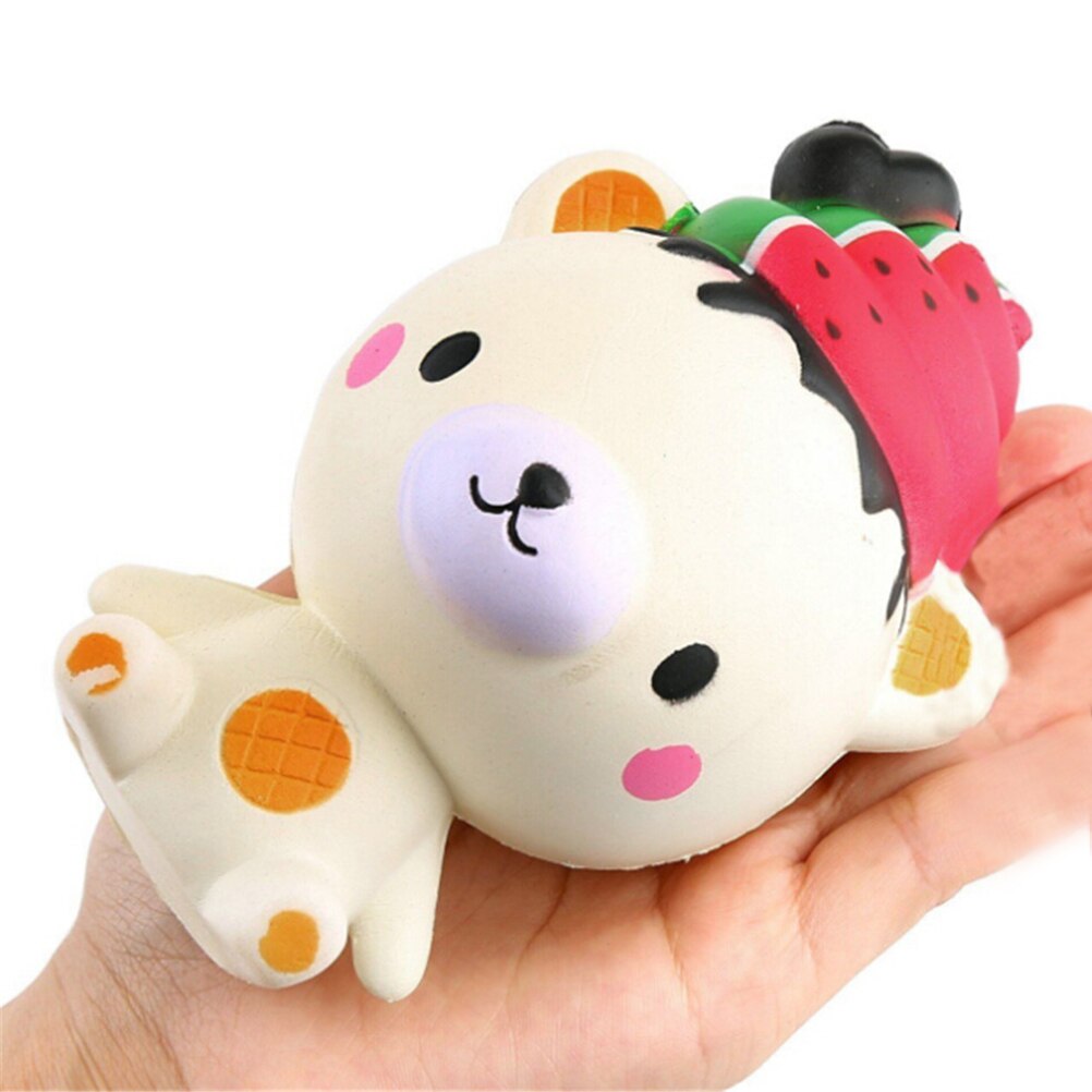 Helado oso dibujos animados Squishy lento Rising juguete de descompresión para apretar niños utensilio para adultos alivia el estrés juguete