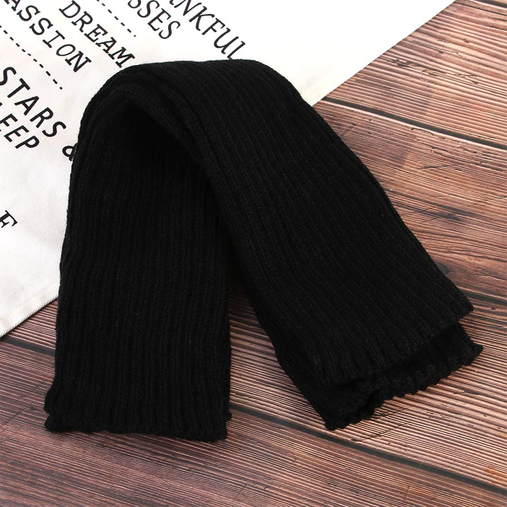 Calentadores de pierna japoneses coreanos para chicas, por encima de la rodilla, rayas de Color a juego, Pila, calcetines, baile latino, Protector de piernas: Black