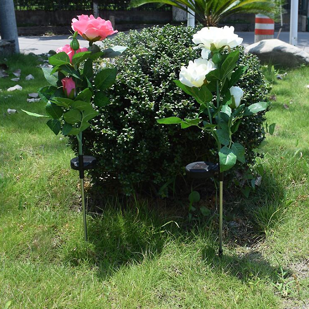 Solenergi roser blomster lys havelandskab lampe udendørs gård led lys smukke romantiske afslappet fest haveindretning 3
