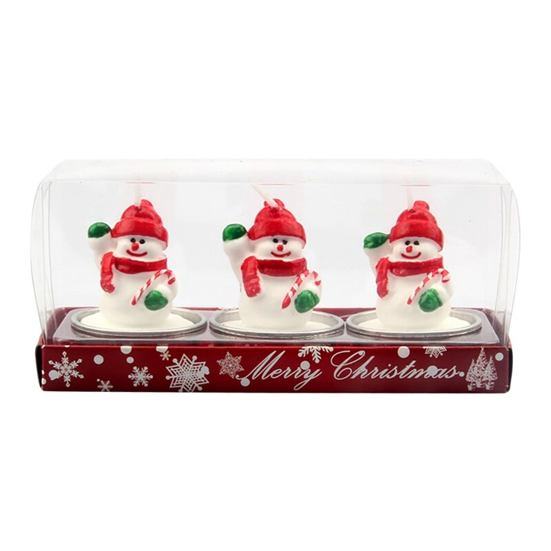 3 stks/set Christmas Party Decorations Kerstman Sneeuwpop Pine Cone Kaarsen Voor Viering Supplies: B