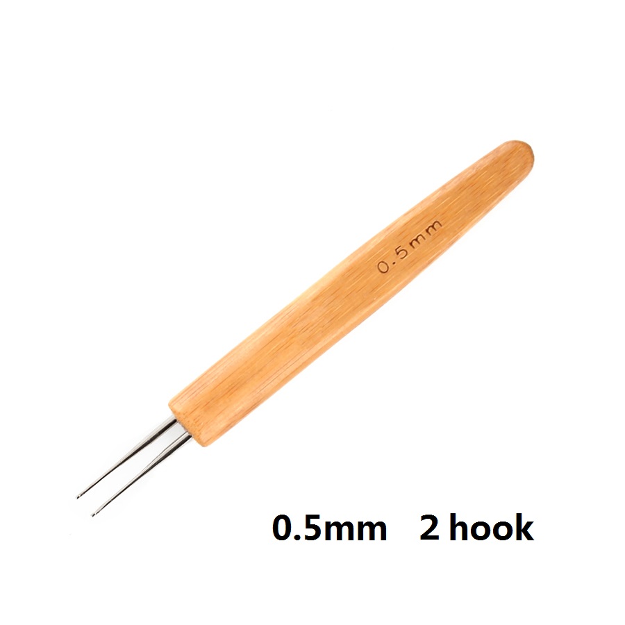 Alileader 1 st 0.5mm 0.75mm dreadlock virknål med stjärtsnöre 1/2/3 huvuden krok för att göra virkade flätor hår: 0.5mm 2 huvud yuan