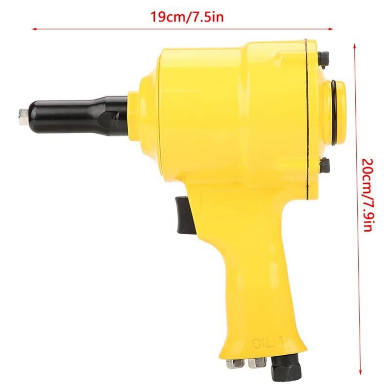 Pneumatic Rivet Tool Pneumatic Rivet Tool Handheld Grip Heavy Rivet Tool Pneumatic Rivet Tool 2.4-4.8mm Yellow