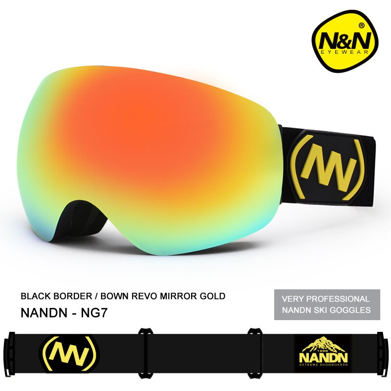 Professionelle Männer Frauen Ski Brille 2 Doppel Objektiv Anti-Nebel groß Sphärische Ski Brille Schnee Brille: Farbe 2