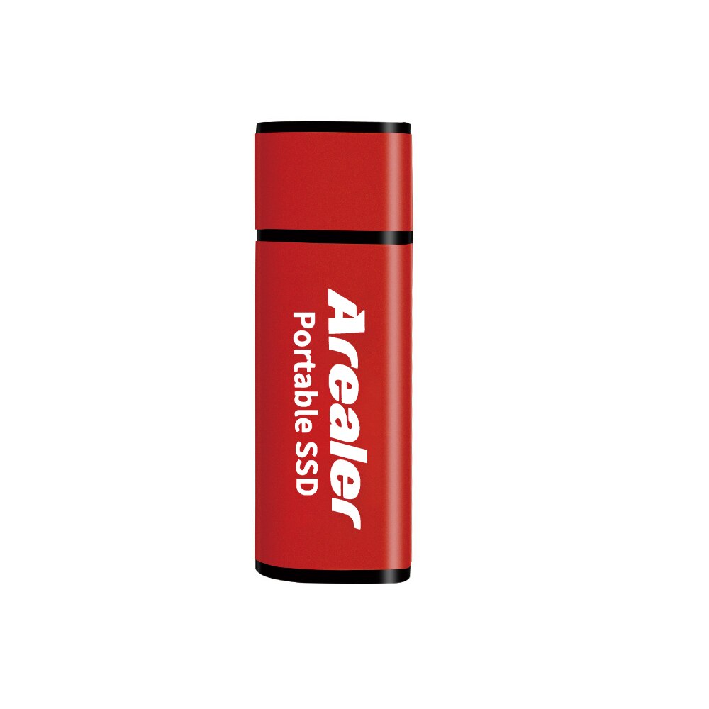 Arealer Mini 64GB 128GB 256GB Solid State Disk Drive SSD Solid State USB Flash Disk Solid State hohe Speed Storage Für PC Telefon: 128GB / Red