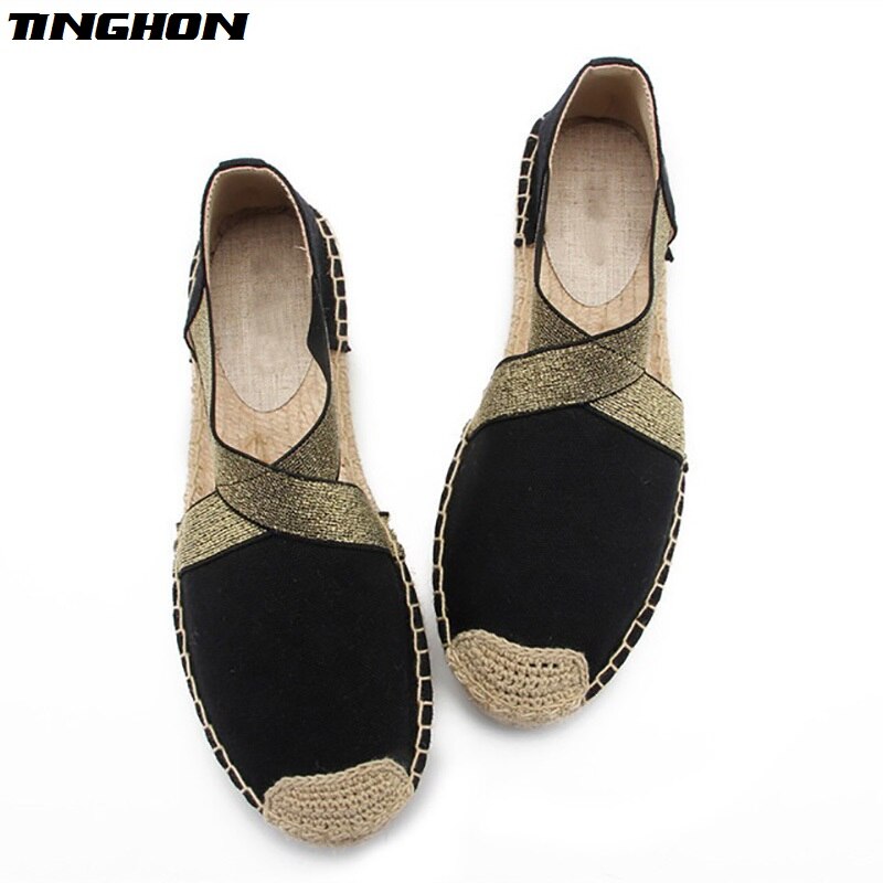 Alpargatas de TINGHON, zapatillas informales para mujer con dibujos animados, cómodas y deslizantes, lona de cáñamo de lino transpirable para niñas
