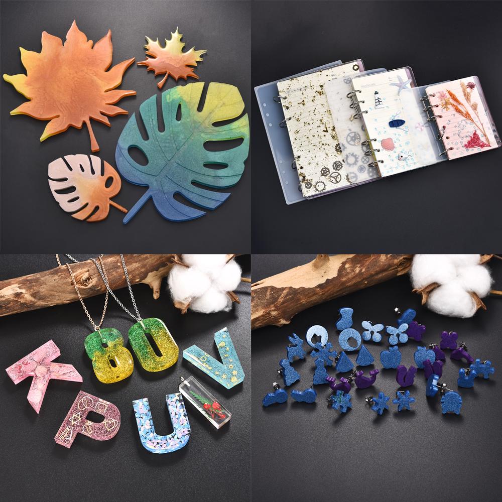 Resin Jewelry Silicone Molds Tools Set UV Epoxy Resin Moulds Jewelry Making DIY Pendant Heart Alphabet Shaped Molds Jewelry Kits