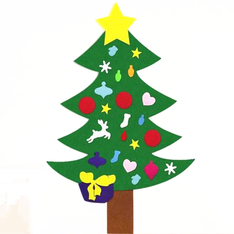 3D Deluxe Felt Christmas Tree Children Toddler Kids UK Christmas Felt Tree Door Wall Hanging Preschool Craft Fuzzy Felt