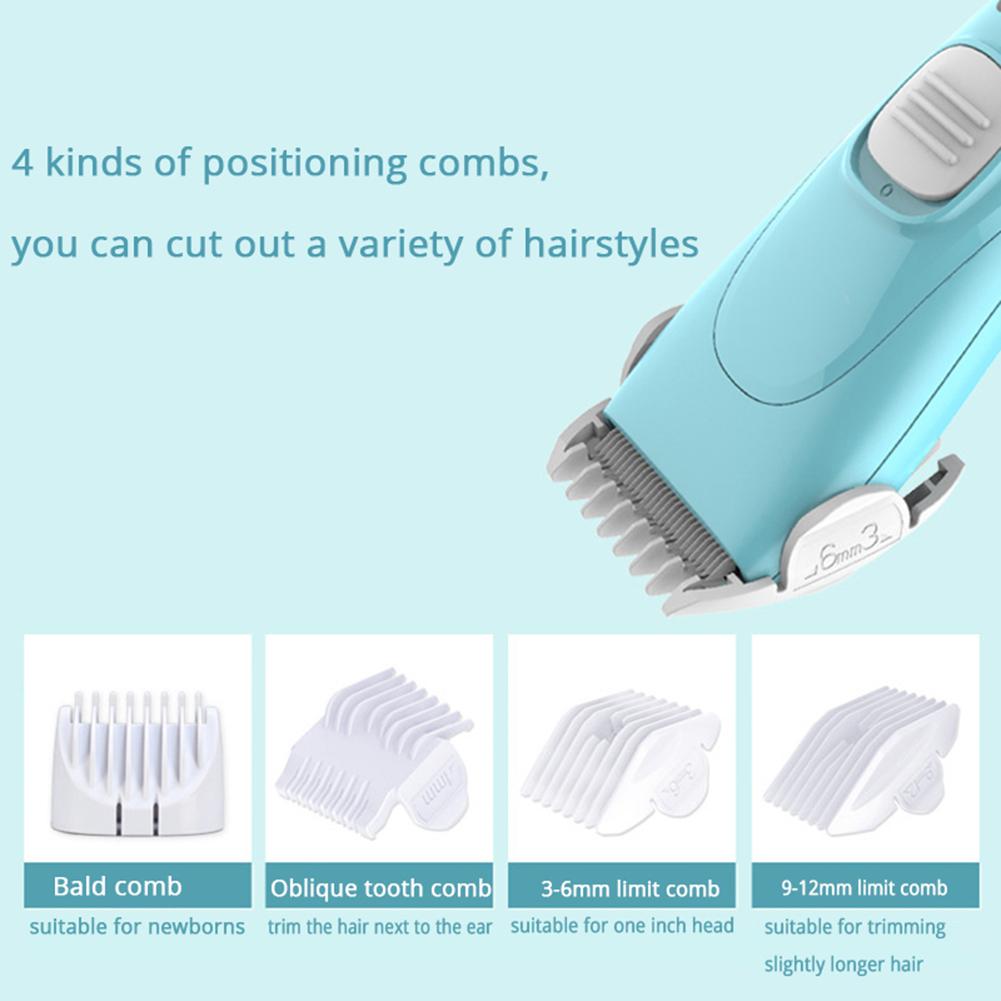 3W Hair Clipper Set Low Noise USB Rechargeable Durable Electric Hair Cutter Trimmer With 3PCS Guide Combs For Children