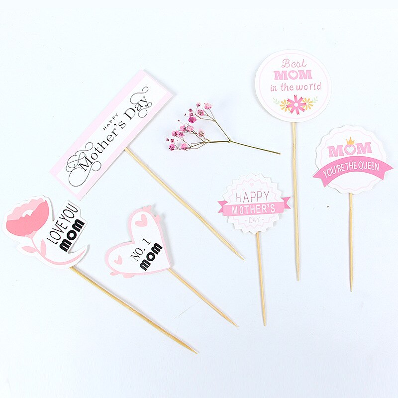 DIY Mother's Day Cake Topper kit Flowers Pink Circle Cake Topper Kit Kids For Mother Birthday Party Cake Decorations