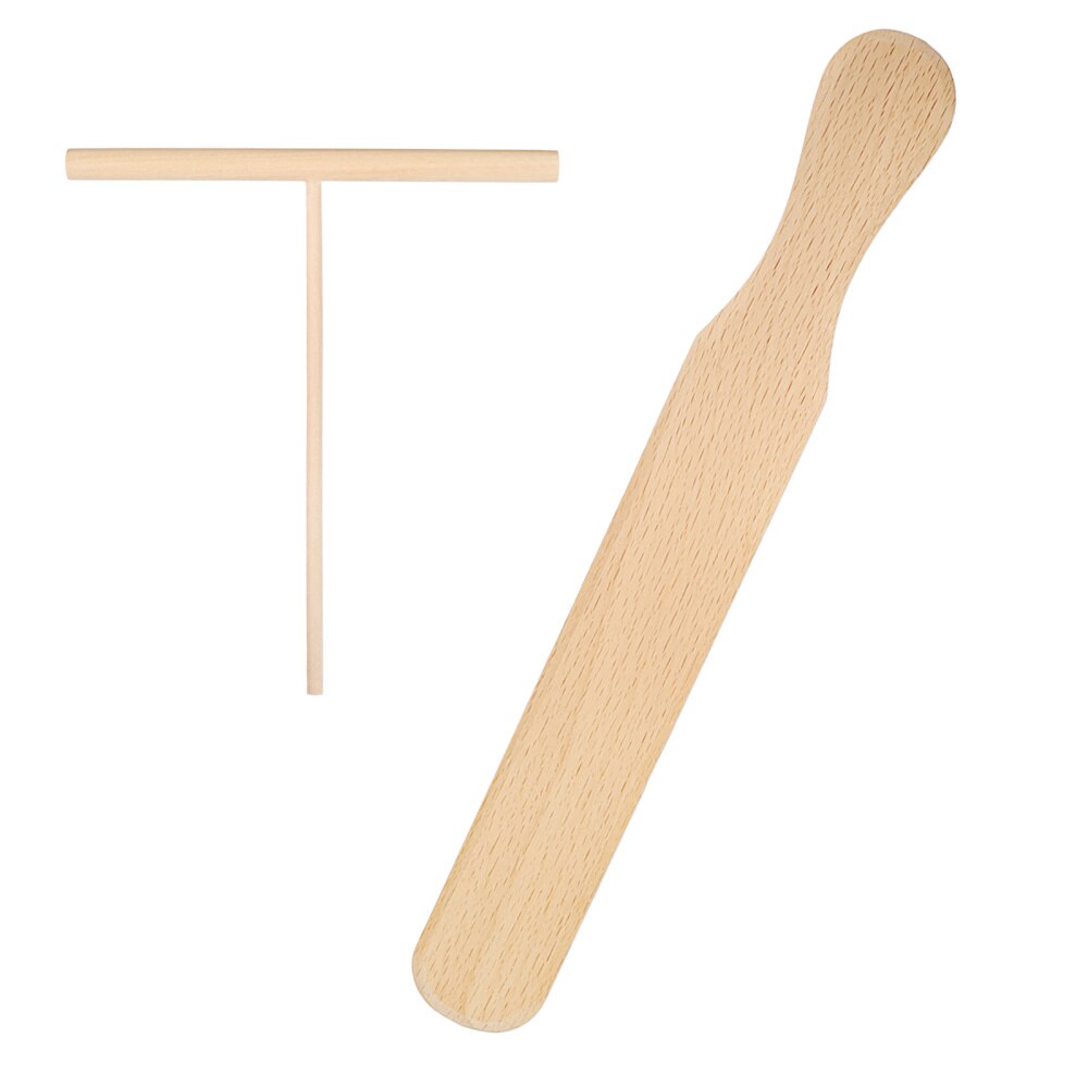 Cabilock 2Pcs Houten Crêpe Spreader Spatel Set Tortilla Hark Verspreiden Gereedschap Pannenkoek Koken Gebruiksvoorwerpen