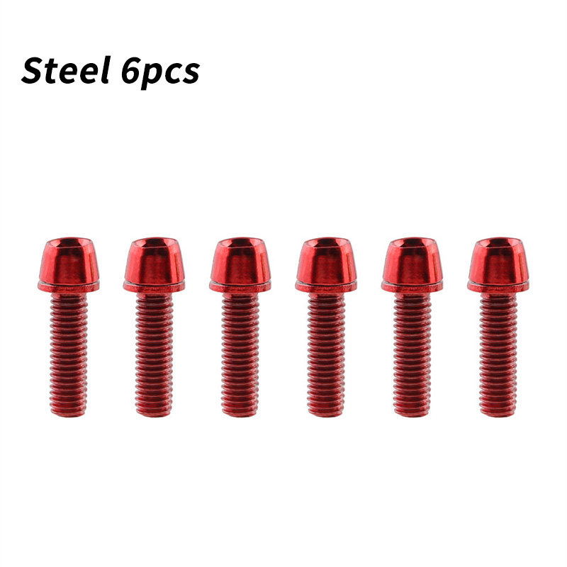 MUQZI 6 uds pernos de vástago M5x17mm tornillo de vástago de manillar de bicicleta con arandela MTB tornillo elevador de vástago de bicicleta de carretera: Gris