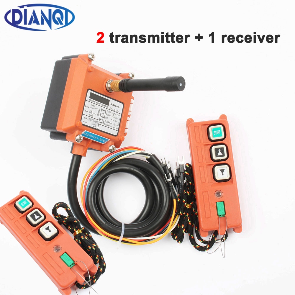 Wireless Industrial Remote Controller Electric Hoist Remote Control Winding Engine Used F21-2S 3 buttons 2 transmitter 1receiver