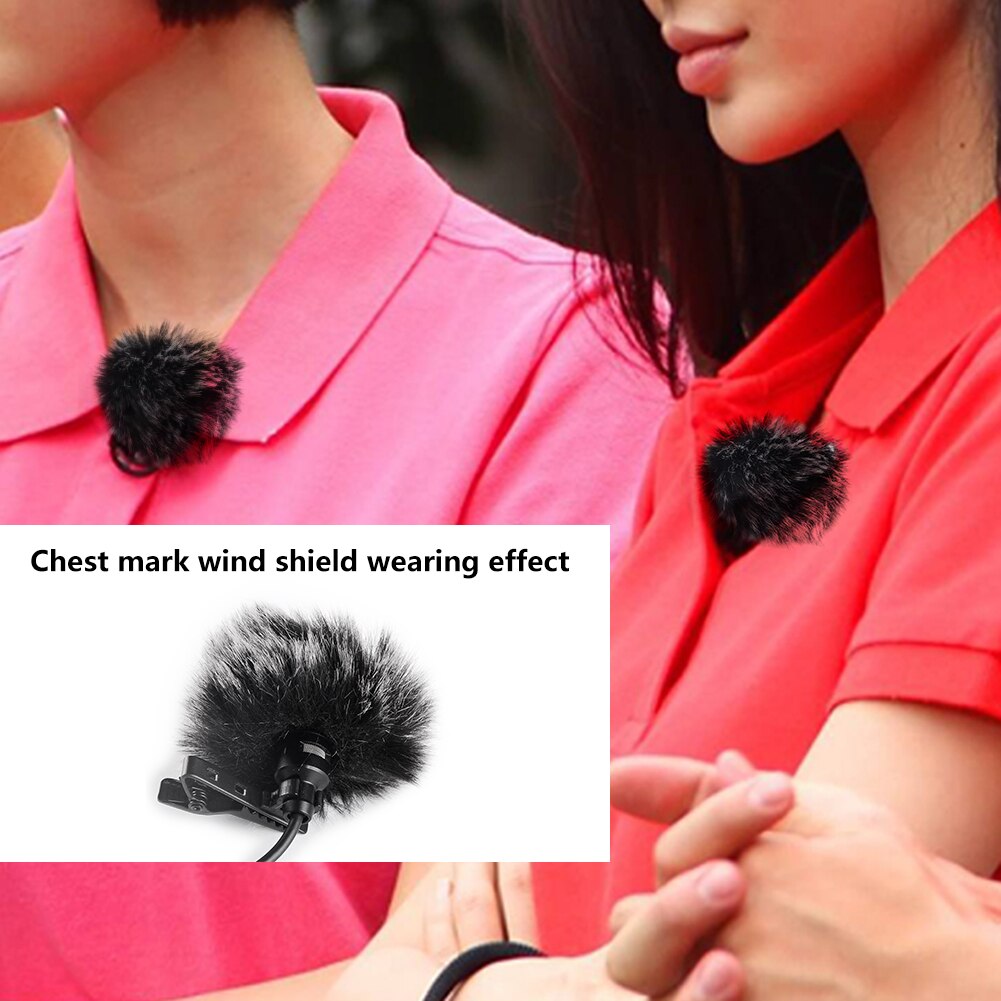 Universal Lavalier Microphone Furry Windscreen Lapel Mic For Windshield Wind Muff