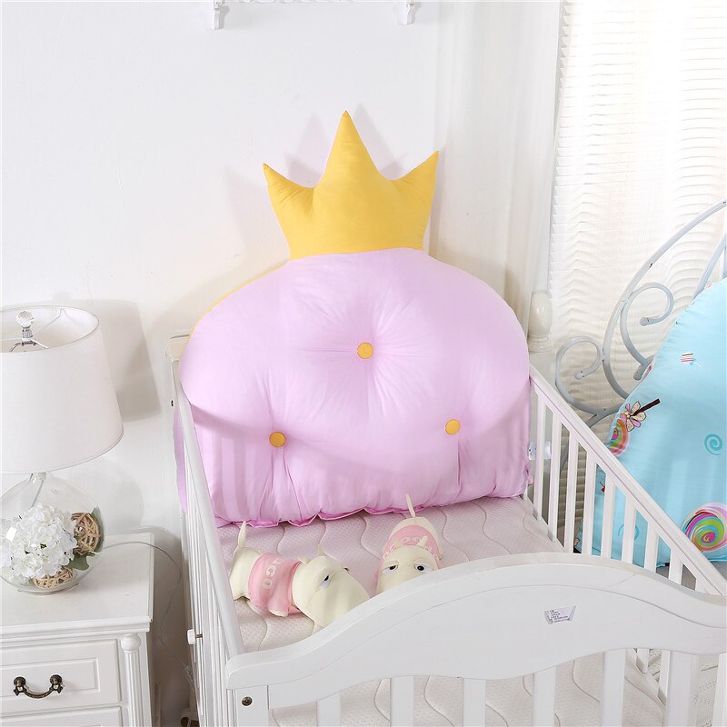 Parachoques de protección para la cabeza de la cama del bebé, juego de cama para bebé Forma de Corona, color rosa y azul, bonito, Estilo Princesa