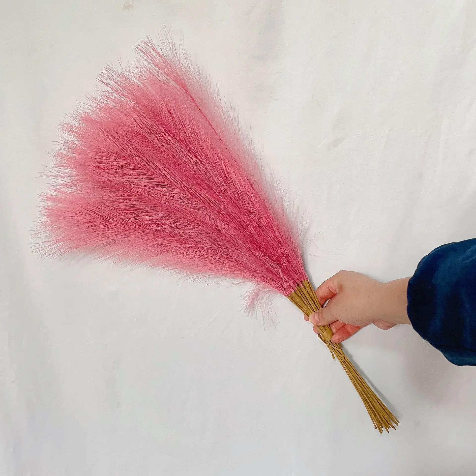 10 Stück Seiden-Pampasgras-Dekor, künstlicher Blumenstrauß, flauschige Simulation, künstliche Pampas-Anordnungen für Hochzeit, Heimdekoration: Milchig Weiß