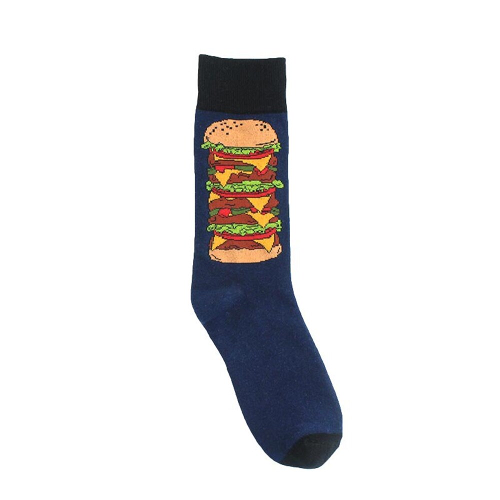 Drôle volcanique Chili Pizza Hamburger frites à motifs hommes heureux coton chaussettes affaires hip hop sport harajuku équipage