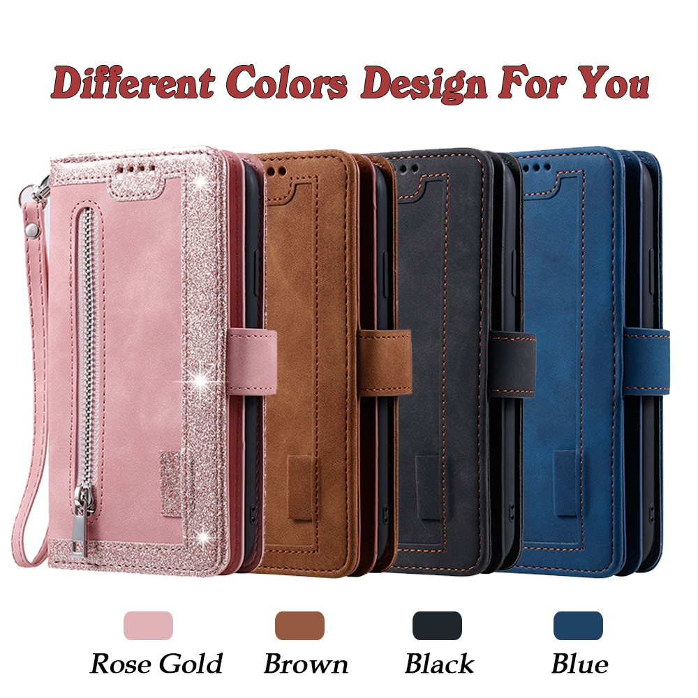 Luxe Zipper Wallet Note9S Case Voor Xiaomi Redmi Note 9S 9 Pro Max Note9pro Retro Lederen Kaartsleuven Boek telefoon Bag Cover Coque