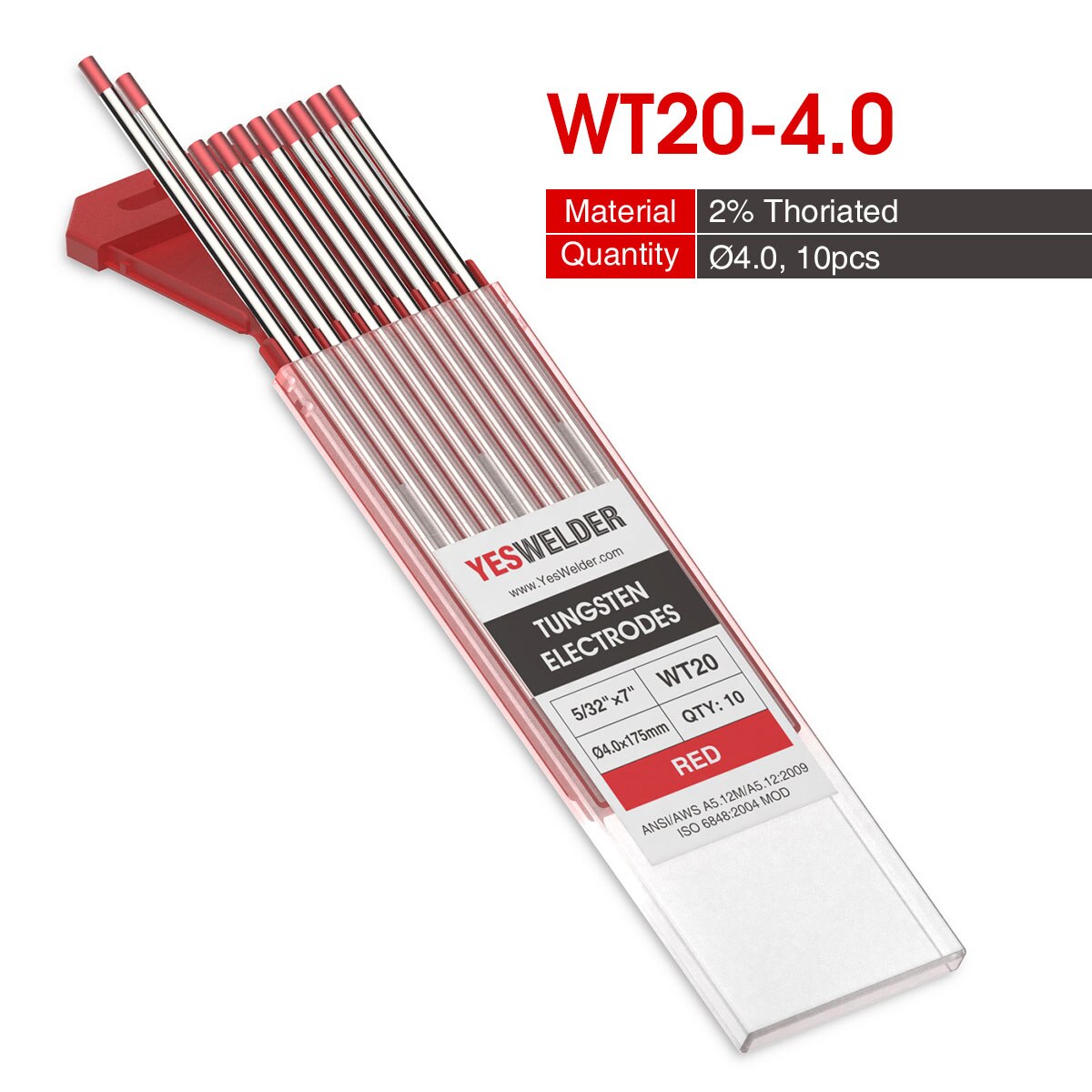 YESWELDER 10pcs/set Tungsten Electrode Weld Rods for TIG torch Welding Machine Electrode Weld Tungsten Rod
