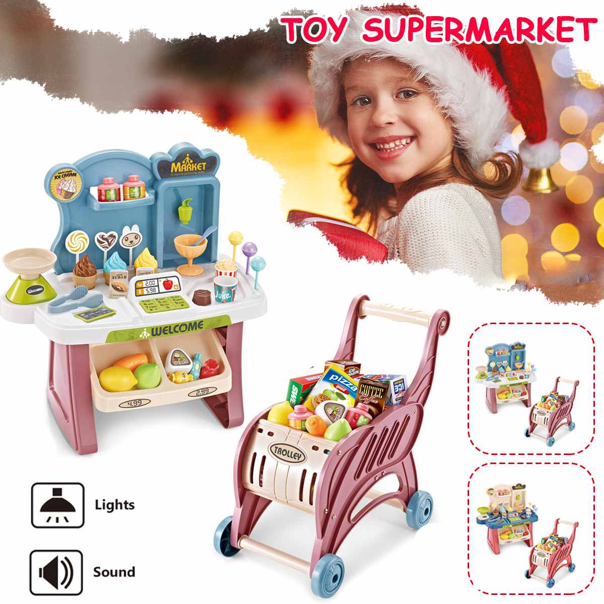 Simulazione per bambini carrello carrello giocattolo taglio frutta e verdura supermercato shopping impostato da gioco in plastica