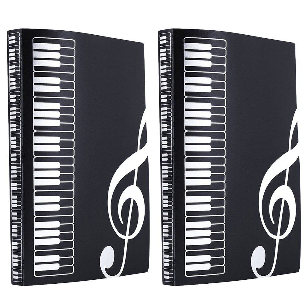 2 stuks kantoormap, muziekmap, organizer, papieren documenthouders, schoolkantoorbenodigdheden met 40 stuks binnenpagina's (b: Default Title