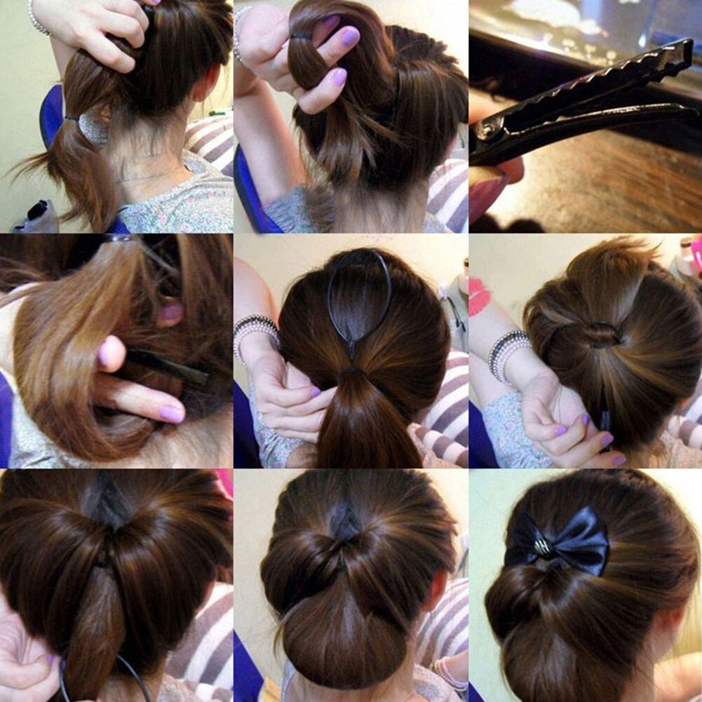 4Pcs Braid Ponytail Bun Maker Comb DIY Hairdressing Accessory Hair Styling Set