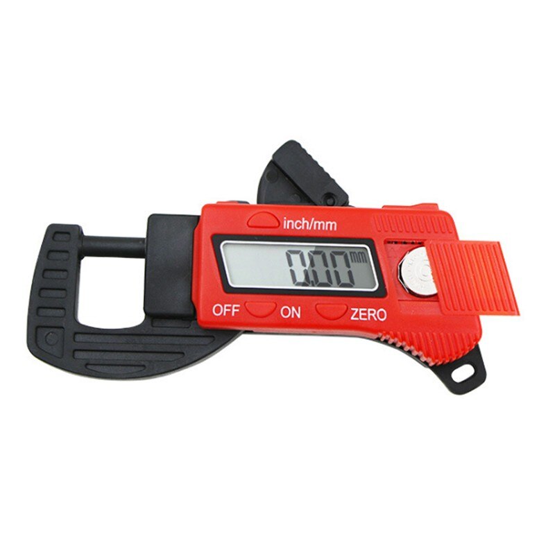 0-12.7mm digital tykkelse caliper mikrometer gauge kulfiber kompositter lineal: Rød