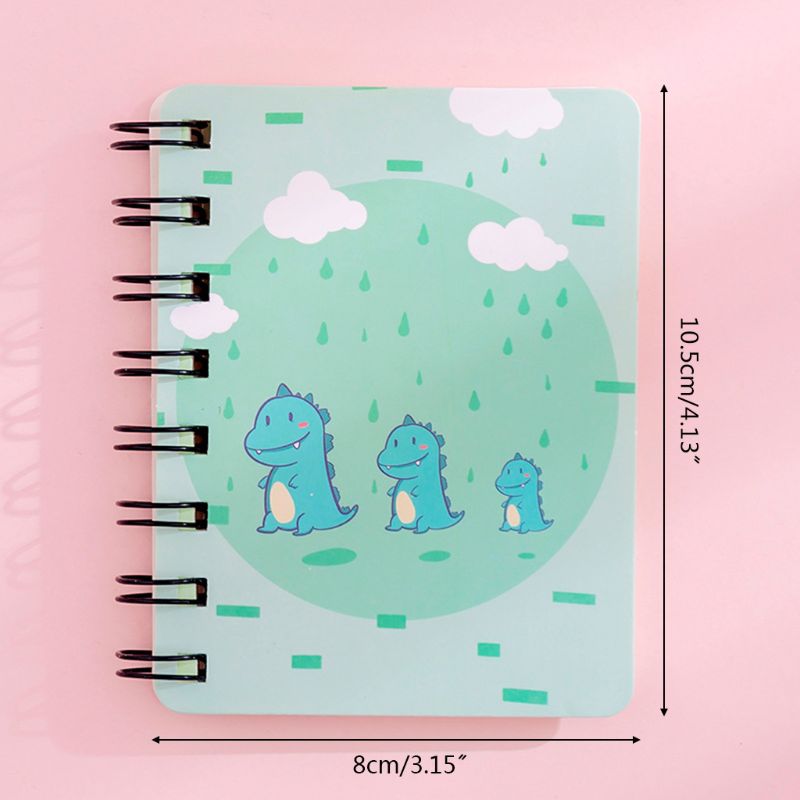 4pcs Dinosaur Spiral Coil Notebook Blank Paper Journal Diary Planner Notepad
