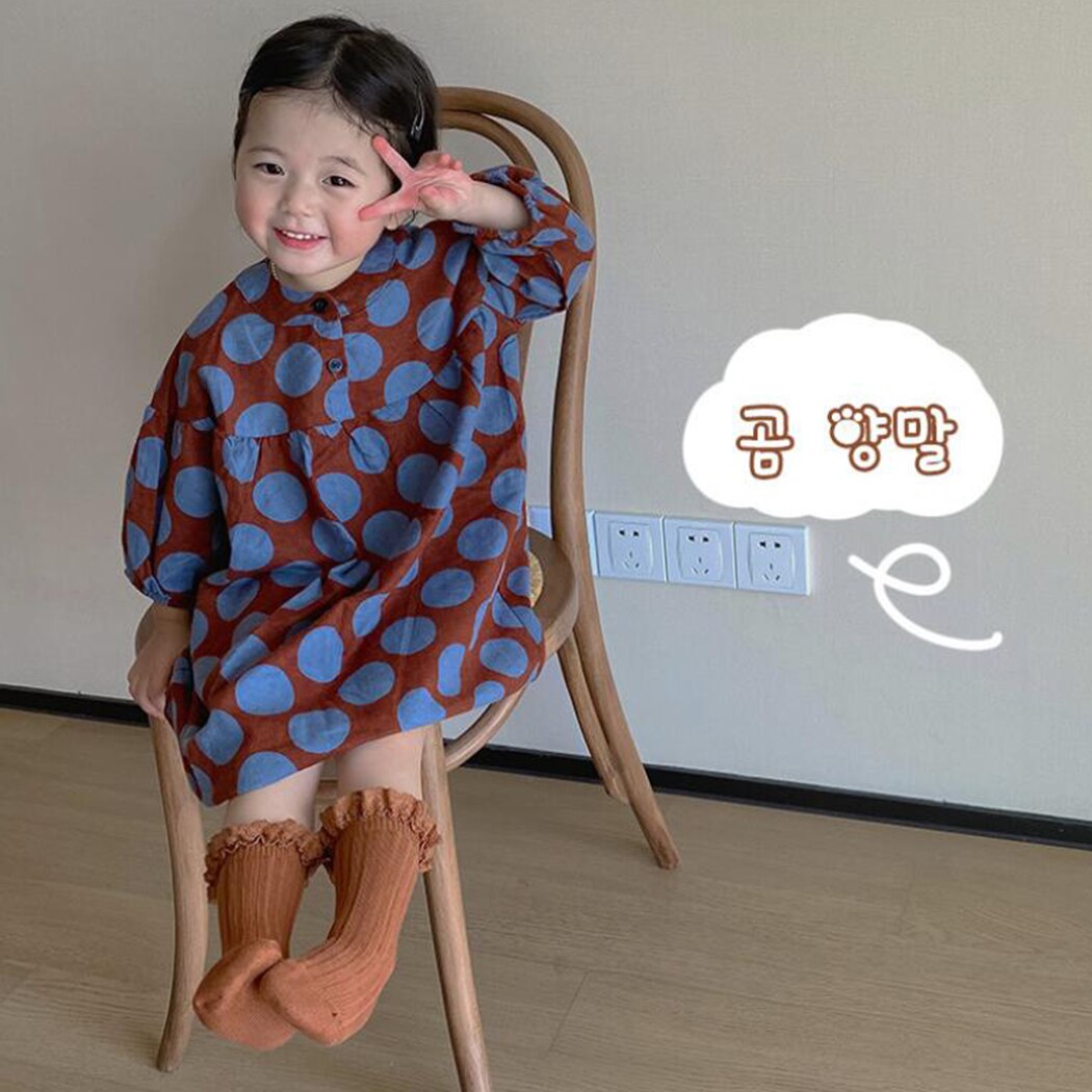 3 Paren/partij Kids Herfst Sokken Vintage Katoen Geribbelde Knie Hoge Lange Kant Sokken Voor Meisjes Kleding Lente Kinderen Been Warmer warm