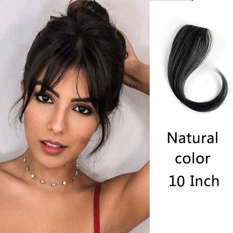 HOUYAN-perruque frange longue femme 25-30cm | clip de cheveux, frange frontale étendue, cheveux naturels: ZF1023-2 / 1 PC